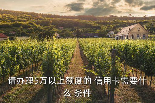 请办理5万以上额度的 信用卡需要什么 条件