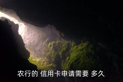 农行的 信用卡申请需要 多久