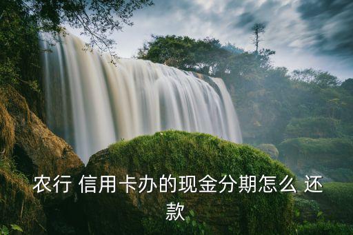  农行 信用卡办的现金分期怎么 还款