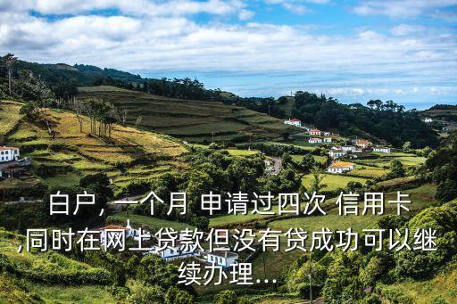 白户, 一个月 申请过四次 信用卡,同时在网上贷款但没有贷成功可以继续办理...