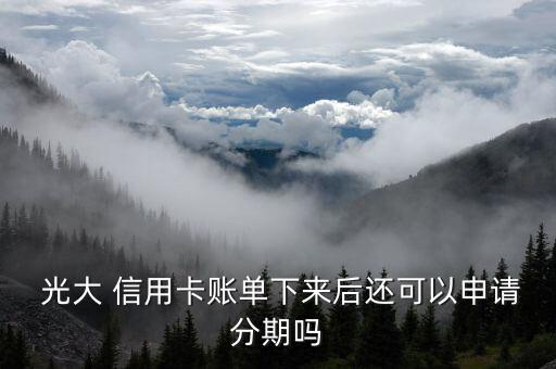  光大 信用卡账单下来后还可以申请分期吗