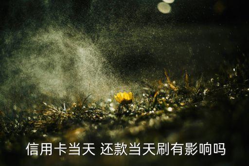  信用卡当天 还款当天刷有影响吗