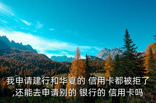 我申请建行和华夏的 信用卡都被拒了,还能去申请别的 银行的 信用卡吗