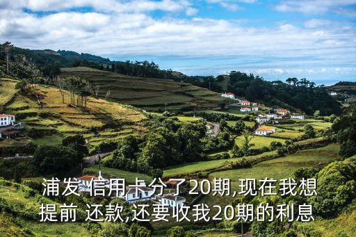  浦发 信用卡分了20期,现在我想提前 还款,还要收我20期的利息