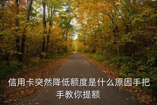  信用卡突然降低额度是什么原因手把手教你提额