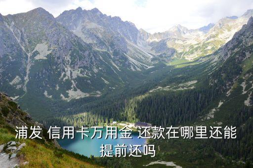 浦发 信用卡万用金 还款在哪里还能 提前还吗