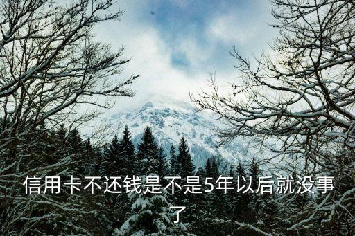  信用卡不还钱是不是5年以后就没事了