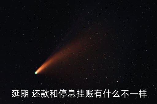  延期 还款和停息挂账有什么不一样