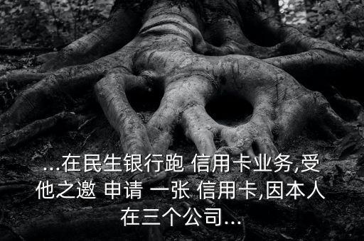 ...在民生银行跑 信用卡业务,受他之邀 申请 一张 信用卡,因本人在三个公司...
