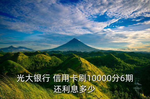 光大银行 信用卡刷10000分6期还利息多少