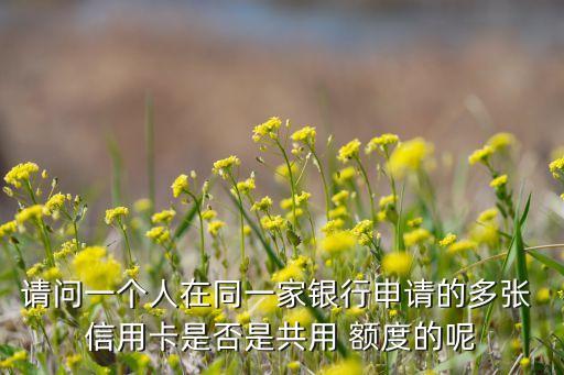 请问一个人在同一家银行申请的多张 信用卡是否是共用 额度的呢