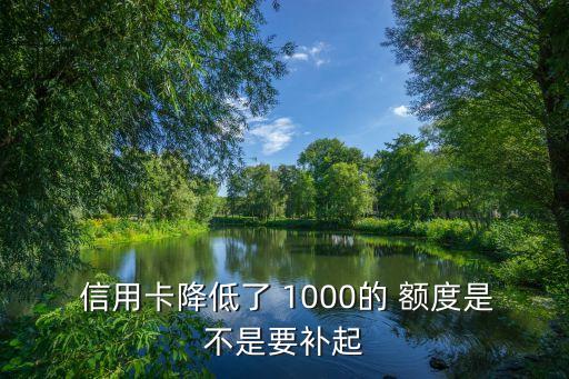  信用卡降低了 1000的 额度是不是要补起