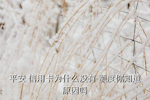 为什么信用卡没额度了