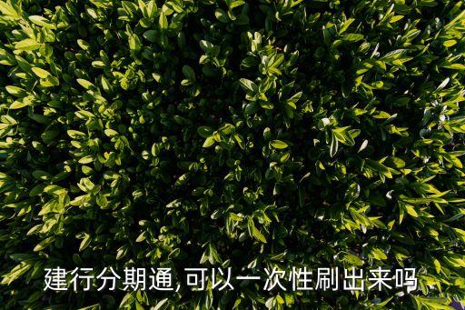 建行分期通,可以一次性刷出来吗
