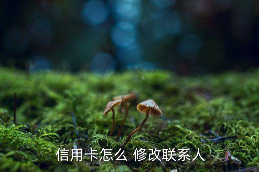  信用卡怎么 修改联系人