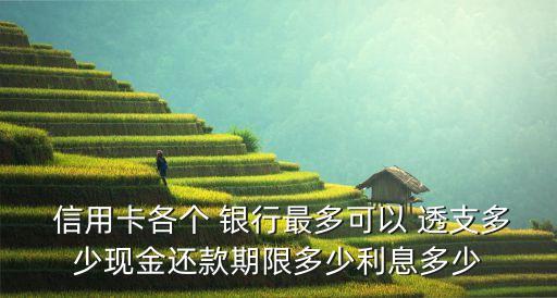  信用卡各个 银行最多可以 透支多少现金还款期限多少利息多少