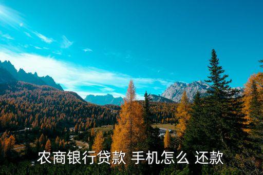 农商银行贷款 手机怎么 还款