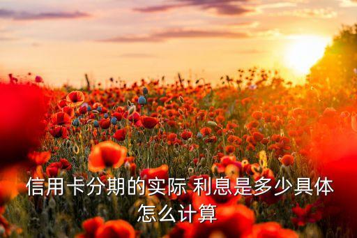  信用卡分期的实际 利息是多少具体怎么计算