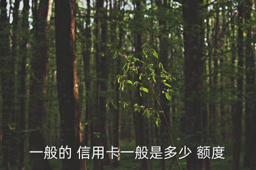 一般的 信用卡一般是多少 额度