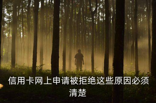  信用卡网上申请被拒绝这些原因必须清楚