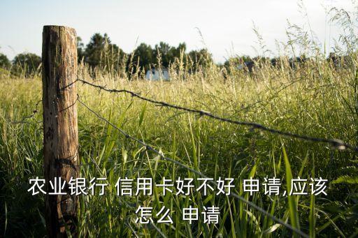 农业银行 信用卡好不好 申请,应该怎么 申请