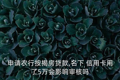 申请农行按揭房贷款,名下 信用卡用了5万会影响审核吗