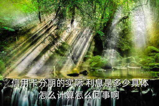  信用卡分期的实际 利息是多少具体怎么计算怎么回事啊