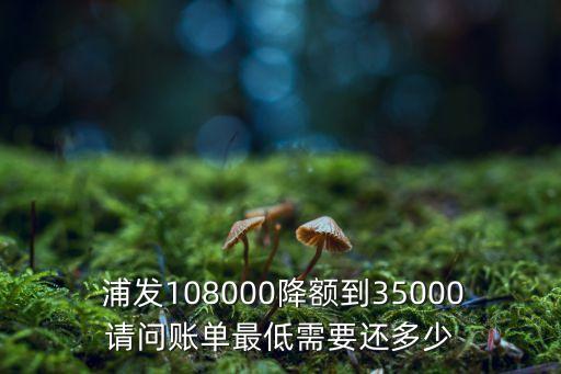  浦发108000降额到35000请问账单最低需要还多少