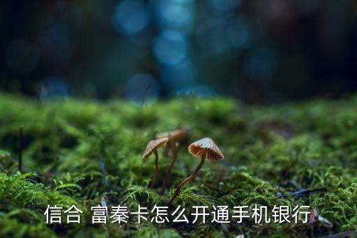 信合 富秦卡怎么开通手机银行