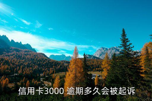  信用卡3000 逾期多久会被起诉