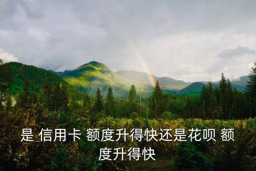 是 信用卡 额度升得快还是花呗 额度升得快