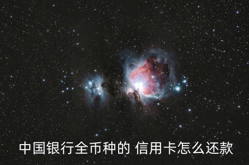  中国银行全币种的 信用卡怎么还款