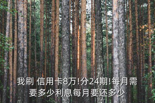 信用卡消费8万分期