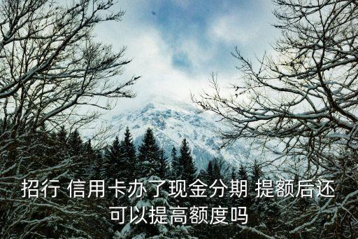 信用卡分期提额有多大,招商信用卡分期对提额有帮助吗?