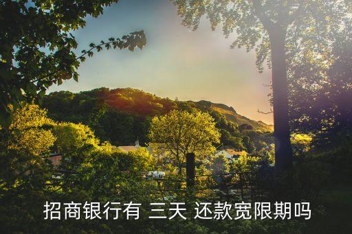  招商银行有 三天 还款宽限期吗