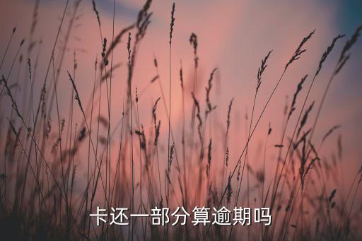 卡还一部分算逾期吗