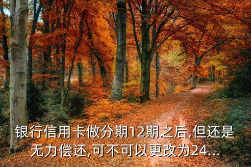 银行信用卡做分期12期之后,但还是无力偿还,可不可以更改为24...
