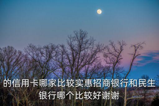 的信用卡哪家比较实惠招商银行和民生银行哪个比较好谢谢