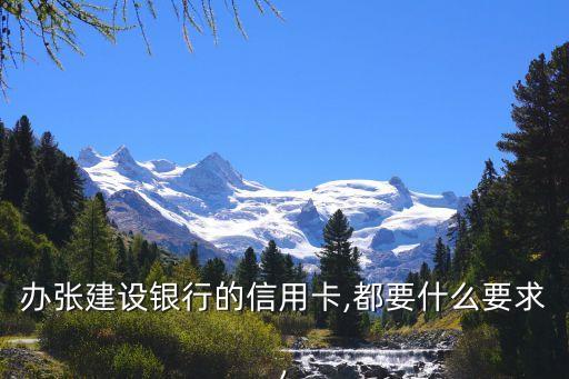 办张建设银行的信用卡,都要什么要求,