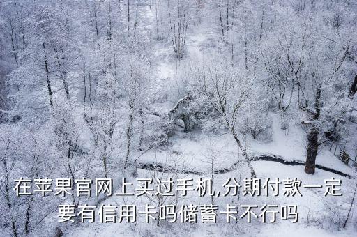 在苹果官网上买过手机,分期付款一定要有信用卡吗储蓄卡不行吗