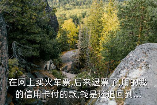 在网上买火车票,后来退票了,用的我的信用卡付的款,钱是还退回到...