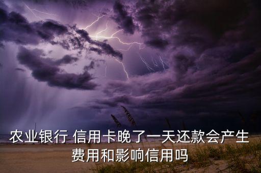 农业银行 信用卡晚了一天还款会产生费用和影响信用吗