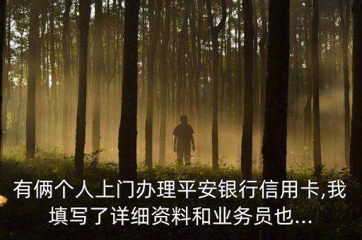 有俩个人上门办理平安银行信用卡,我填写了详细资料和业务员也...