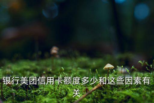 银行美团信用卡额度多少和这些因素有关