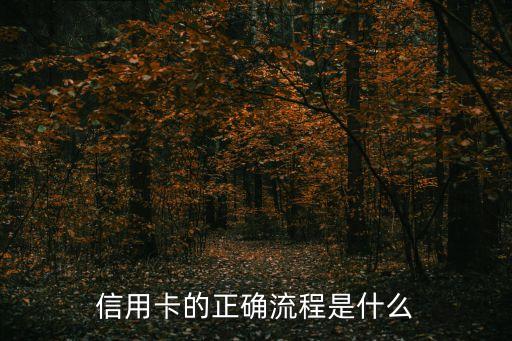 信用卡的正确流程是什么