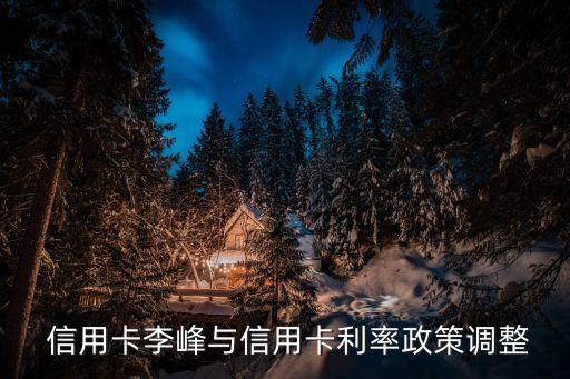 信用卡李峰与信用卡利率政策调整