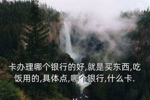 卡办理哪个银行的好,就是买东西,吃饭用的,具体点,哪个银行,什么卡...