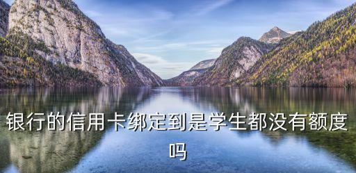 银行的信用卡绑定到是学生都没有额度吗
