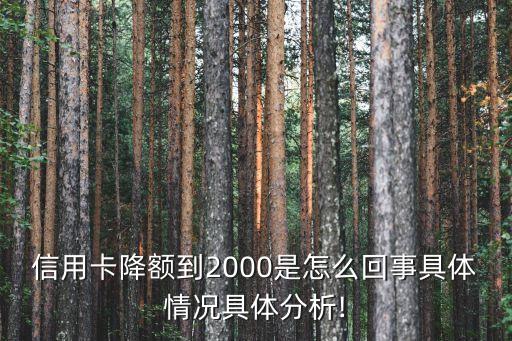 信用卡降额到2000是怎么回事具体情况具体分析!