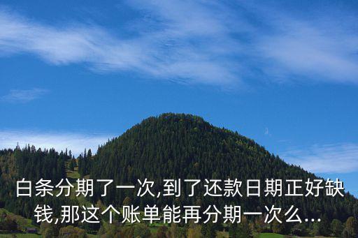 白条分期了一次,到了还款日期正好缺钱,那这个账单能再分期一次么...